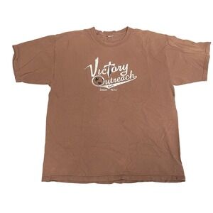 Victory Outreach Int L S T Shirt Graphic Print Brown Isaiah 45 2 3 Mens